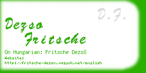 dezso fritsche business card